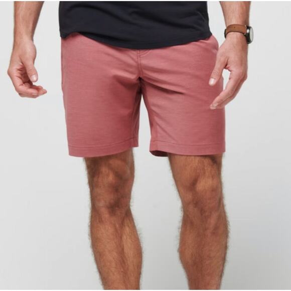 Travis Mathew Wanderlust Performance Shorts Flat Front Stretch Comfort Red Sz 30 - Picture 8 of 8